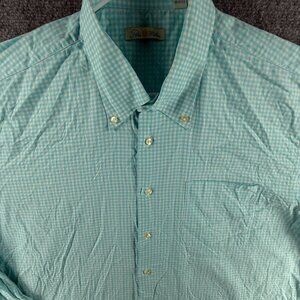 Peter Millar Men's Aqua Gingham Shirt
